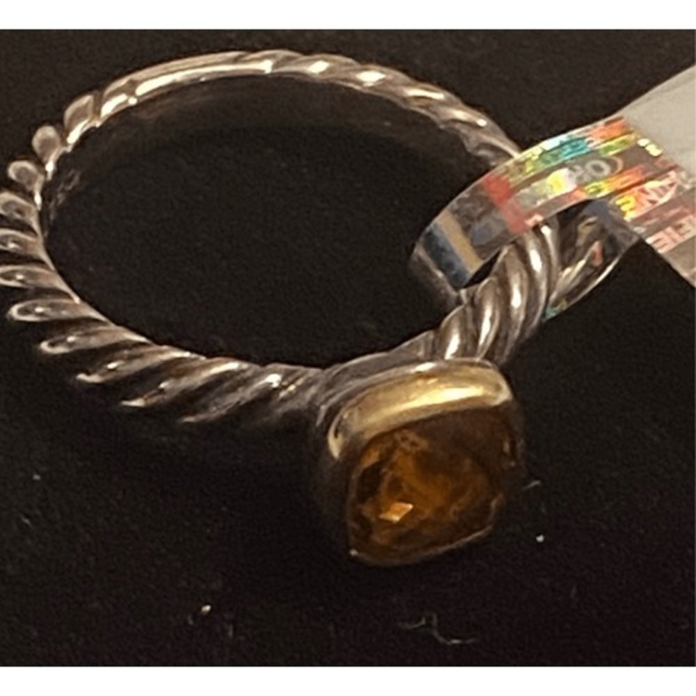 EUC Authentic David Yurman Nobelesse Citrine 18kt Gold & 925 SilveRing Size 4.75 - Picture 3 of 12